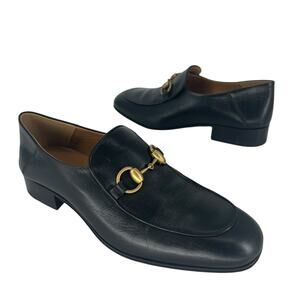 Gucci Goatskin Horsebit Quentin Convertible Mid-Heel Loafers Black